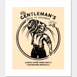 "The Gentleman's Guide To Greatness" Cool Retro Beer Shirt Art Posters and Art